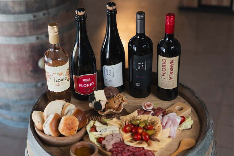 Produtos de Florio preparados para a degustação