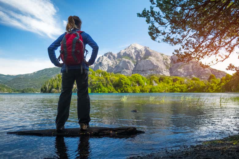 Contemplando a paisagem de Bariloche